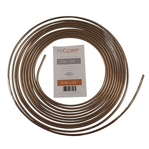 Nickel/Copper Brake Line Tubing Coil, 3/16" x 25'