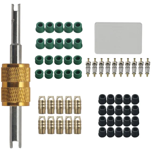 61pcs AC Manifold Gauge Repair Tools Kit 40pcs Rubber Hose Gaskets Parts Set US