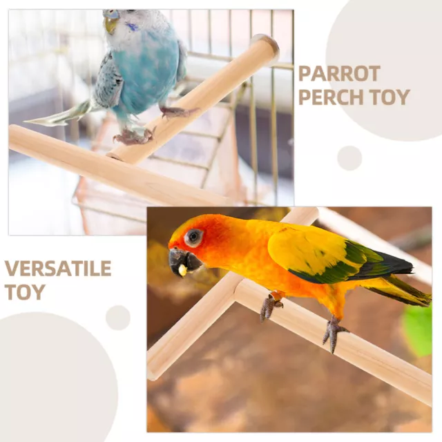 2pcs Bird Perch Stand Branch Wood Parrot Perch Bird Cage Branch Perch pour les 3