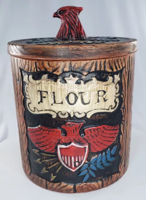 Vintage Napcoware Patriotic Canisters Flour, Sugar, Coffee - Beckalar