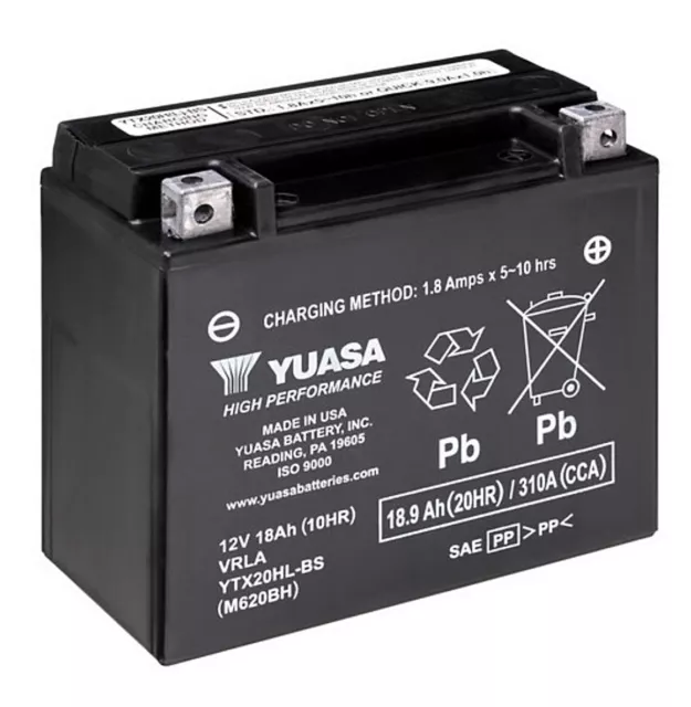 Yuasa YTX20HL-BS AGM Batterie 12V 18AH - Prêt à Poser Moto ( Hvt 01, 65989)