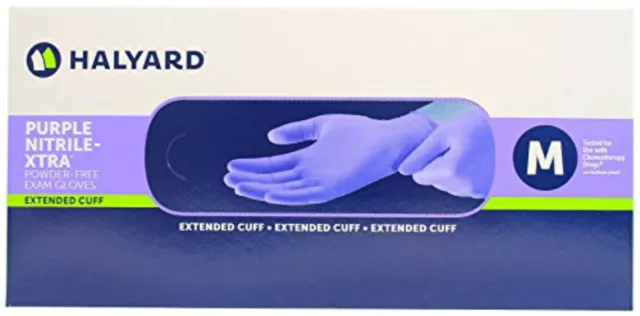 PURPLE NITRILE GLOVES KC500 XTRA EXAM by Halyard, Medium 50/bx