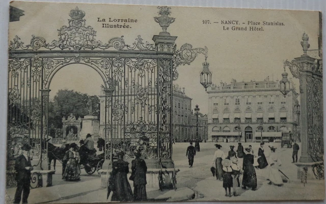 Nancy 54 CPA Place Stanislas le Grand Hotel Good Condition Cartoon 1905