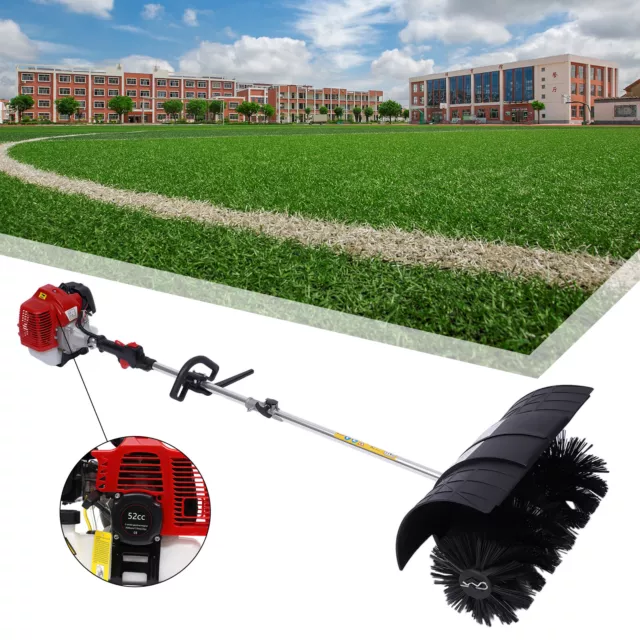 2.3hp 52cc Gas Power Sweeper Handheld Broom Cleaning Driveway Turf Grass Cleaner