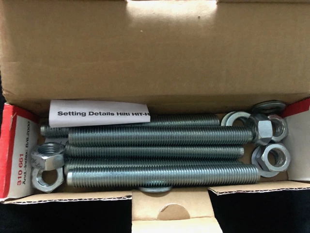 5 X Hilti #387064 Ankerstange Hit Denaro 5.8 M16 X 150 Galv. Zincato