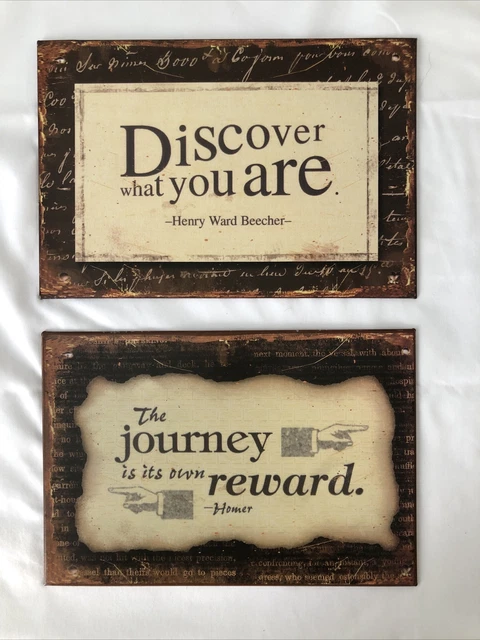 10.875 x 7.25 Metal Inspirational Wall Decor Set of 2 Rusty-Vintage-Look Signs
