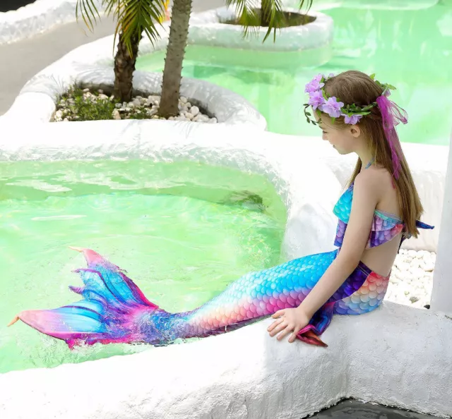 Badeanzug Monoflosse Kostüm Kinder Damen Meerjungfrau Schwanz Größe