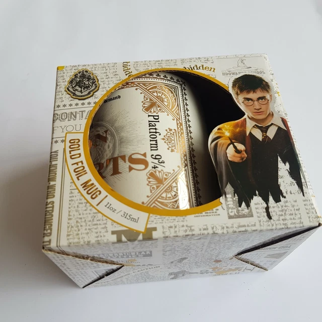 Harry Potter Gold Foil Mug ceramic coffee cup 315ml WB NEW Hogwarts J K Rowling