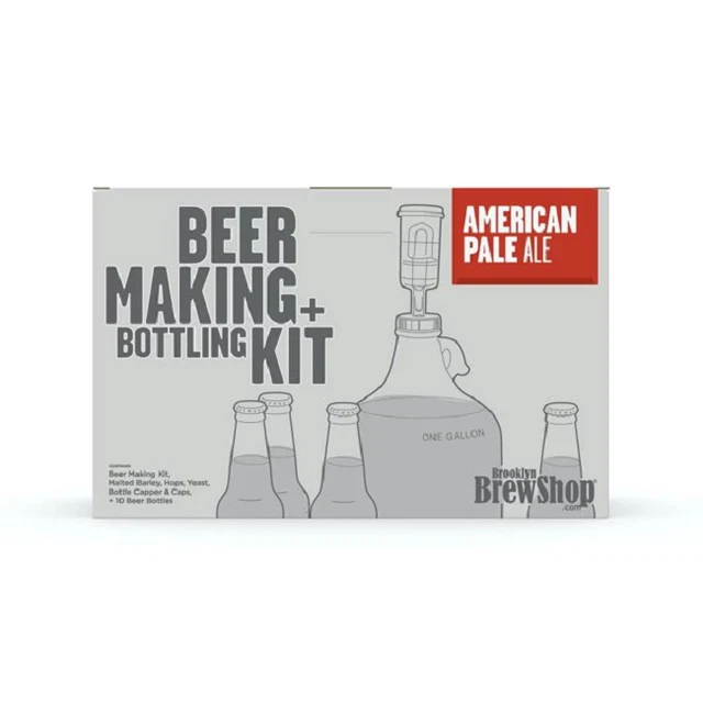 Brooklyn Brew 990010931 Beer Making + Bottling Kit, American Pale Ale (1 Gallon)