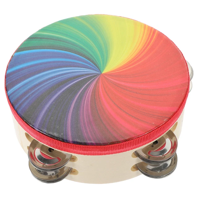 Tambourin D'Église En Bois Flexzion 15,2 Cm – Jingles Métalliques, Tête Réfléchissante, Pour Enfants Adultes Culte Fêtes
