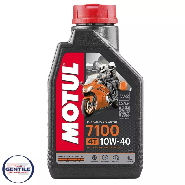 Huile Moteur MOTUL 7100 10W40 MA2 1 Litre 100% Synthétique Moto Scooter 4 Temps