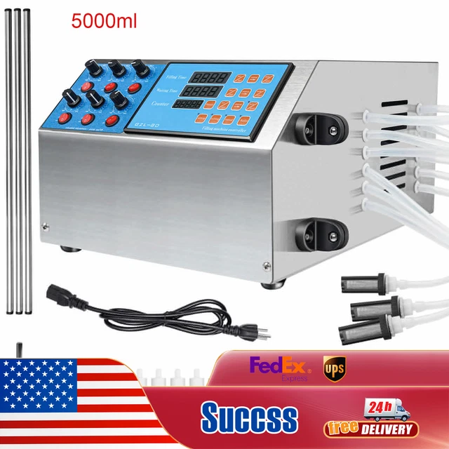 6 Heads Semi-automatic Liquid Bottle Filling Machine Digital Control Filler