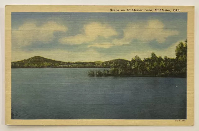 Vintage Postcard, Scene on McAlester Lake, McAlester, Oklahoma