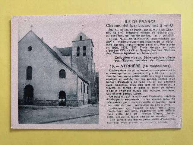 cp 95 - CHAUMONTEL EGLISE VITRAUX Ecrite par le CURÉ Antoine CORRIGER (Juste)