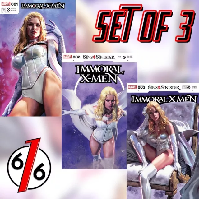 🔥✖️ IMMORAL X-MEN #1-3 TURINI EMMA FROST Trade Dress Variant Set Of 3