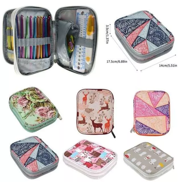 Portable Crochet Needles Knitting Storage Bag Hook Yarn Thread Case Organizer