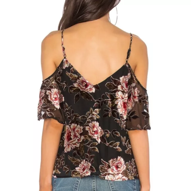 Revolve Cupcakes and Cashmere Jocelyn top Velvet floral cutouts size small 3