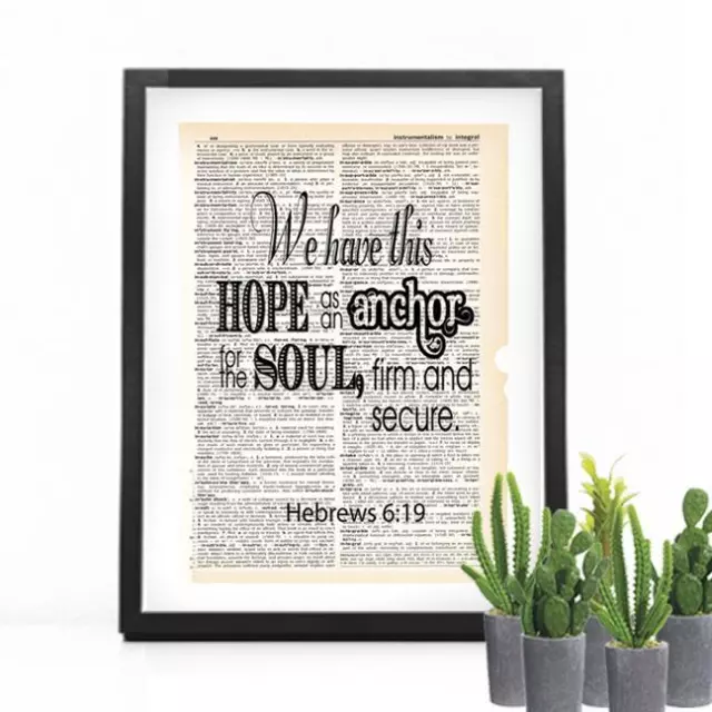 Hebrews 6:19 Anchor for the Soul Christian Dictionary Art Print Scripture