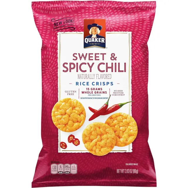 Quaker Rice Crisps, Gluten Free, Sweet & Spicy Chili, 3.03 Ounce (Pack of 12)