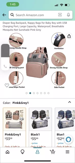 Land Traveling Share Diaper Bag Backpack Pink