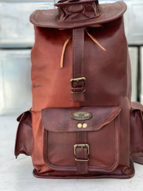 Mochila de Cuero Gran Capacidad Bolso Escuela Viaje para Hombre & Mujer