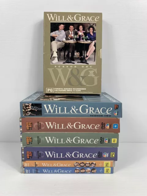 WILL & GRACE Complete Season 1 2 3 4 5 6 7 R4 DVD TV Near Mint Discs Tracked