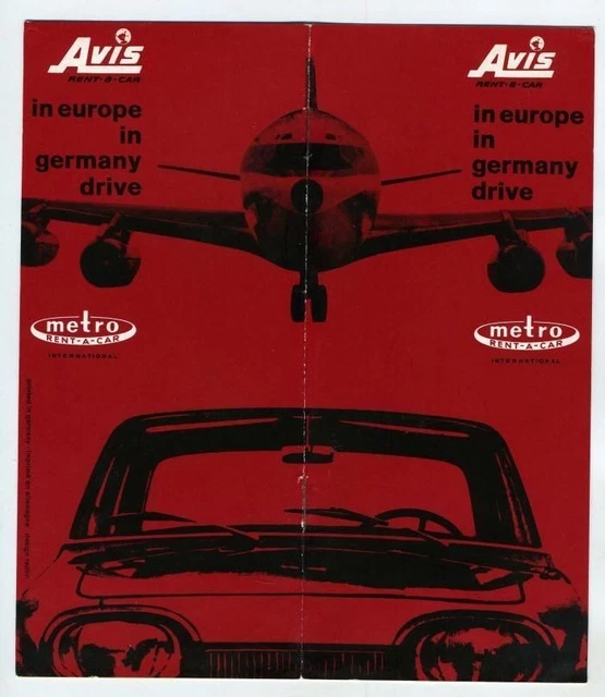 Avis & Metro  Rent A Car Europe & Germany Booklet 1963 Mercedes