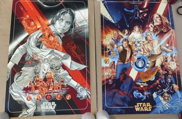 Mondo Star Wars Set Of Two Martin Ansin Prints Rogue One & The Way Of The Force