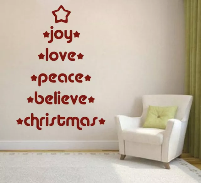 Quote tree Wall Decals Christmas Window Stickers Christmas Decorations, h33