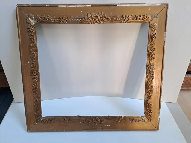 Joli Cadre Barbizon Doré Style XIXe – Stuc Doré – 27x19,5 Cm – Pour Tableau