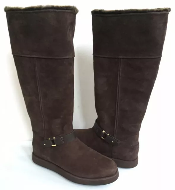 UGG CLASSIC TALL BERGE DARK ROAST WATERPROOF LEATHER Boot US 7 / EU 38 / UK 5