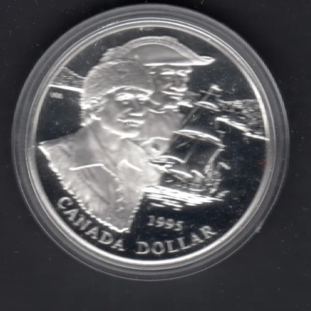 1995 Queen Elizabeth Ii Hudson Bay Silver Dollar Proof Condition 0.75 Troy Oz Ag