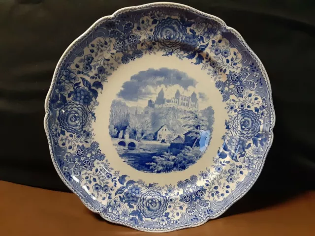 (Rare)Antique Early Villeroy Boch Mettlach Burgenland Blue Scallop Dinner Plate