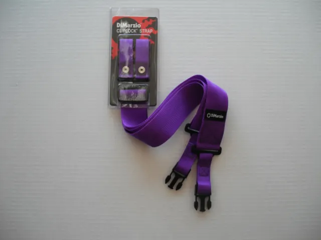 Dimarzio Short Nylon Cliplock Strap 2 Inch Wide Purple Short Dd2200S