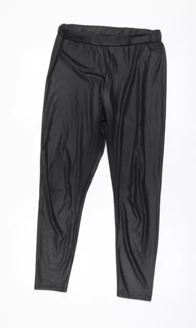 Boohoo Womens Black Polyester Capri Leggings Size 12 L26 in