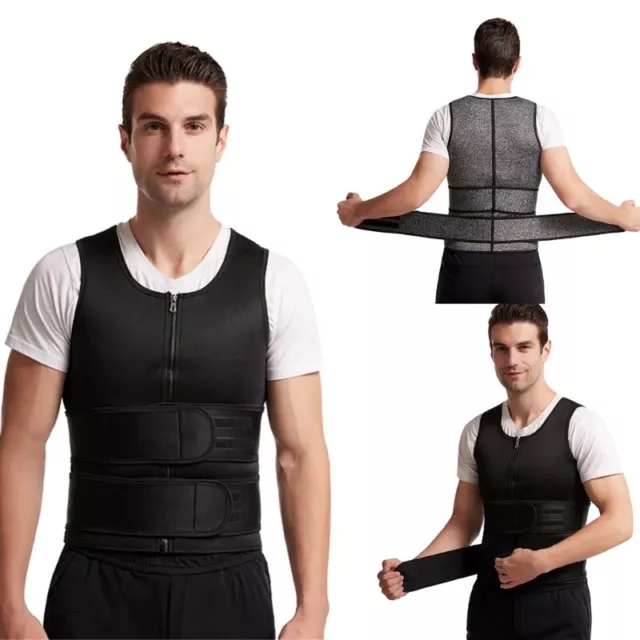 Sauna Vest Waist Trimmer for Men Adjustable Double Sweat Belt Body Shaper Top