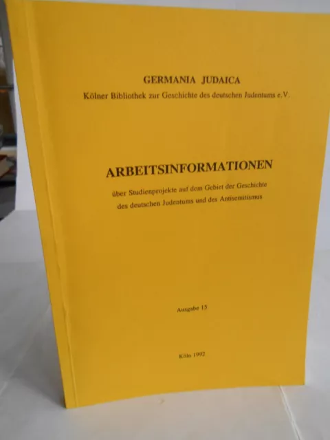 Germania Judaica. Ausgabe 15