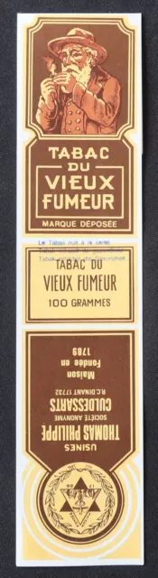 Ancienne étiquette BOITE DE TABAC DU VIEUX FUMEUR old box cigar label