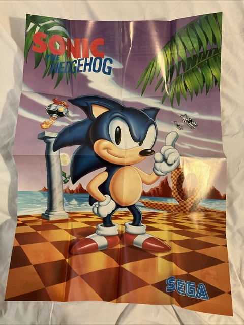 VINTAGE ORIGINAL SEGA Mega Drive Sonic The Hedgehog Poster £6.95 ...