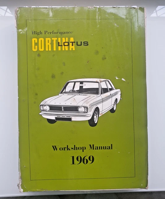 Ford Lotus Cortina Mk 2 Car Workshop Manual 1969 Genuine Ford Manual Free P&P