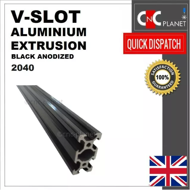 Profilé aluminium V-SLOT 20x20 fente 6 mm - Anodisé noir