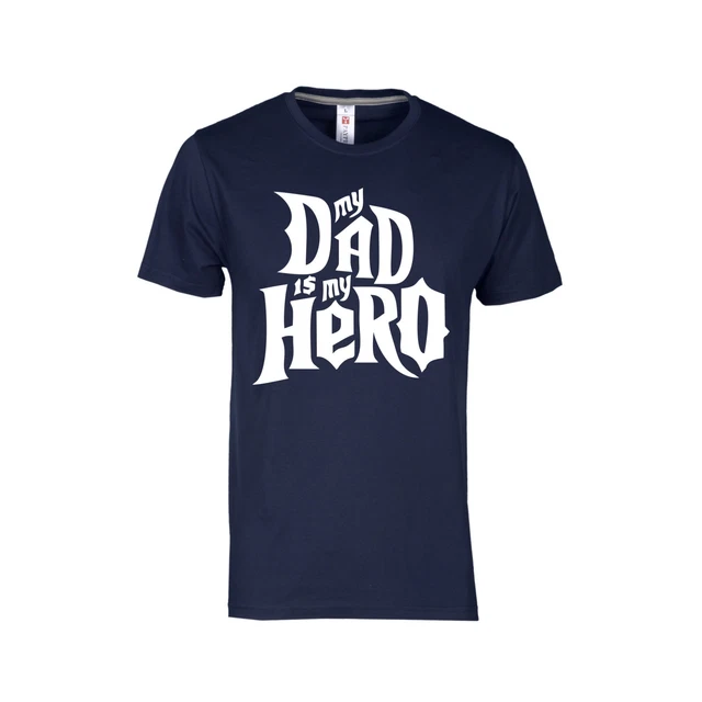 T shirt MY DAD IS MY HERO maglietta DIVERTENTE PAPA E' IL MIO EROE TSHIRT FESTA