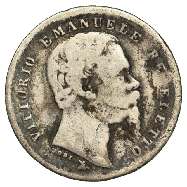 Italie 1 lire 1860 argent Victor-Emmanuel II Florence pièce de monnaie italienne