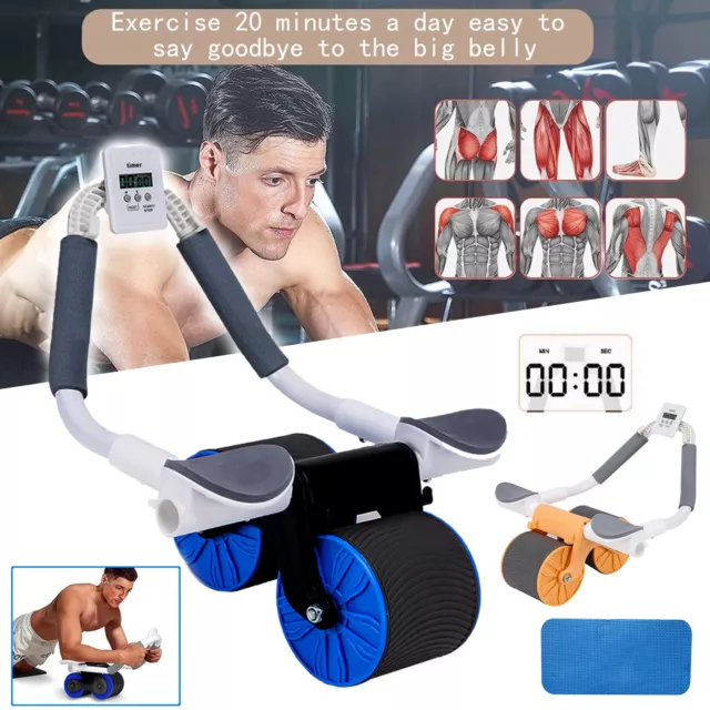 Automatic Rebound Abdominal Wheel - Ab Roller Wheel With Elbow Support Timer AU