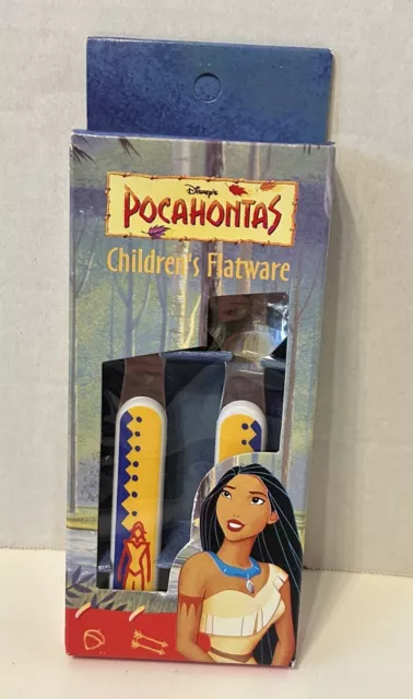 Vintage Disney Pocahontas Childrens Flatware Kids Fork & Spoon 90s Brand New