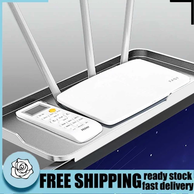 Router-Organizer-Rack Punch-Free TV Media Box Router-Organizer-Scaffale (bianco)