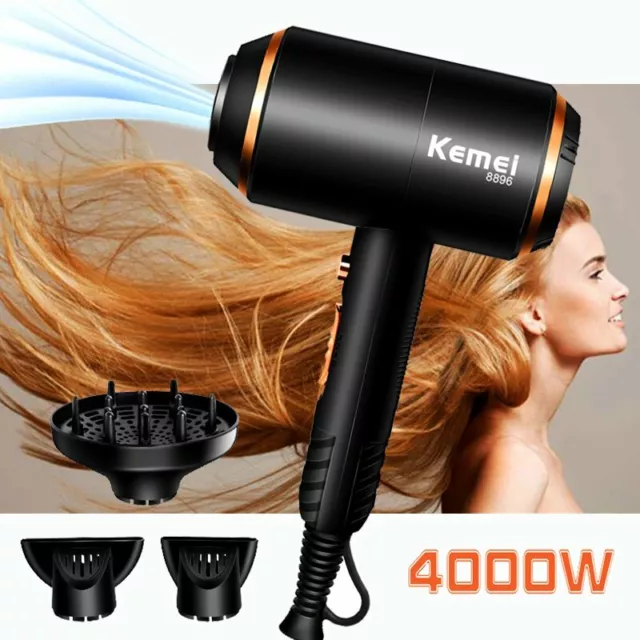 Föhn Profi 4000W Diffusor + 3 Stylingdüse Haartrockner stark Fön Haar Neu