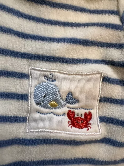 Kissy Kissy Terry Cloth Blue And White Striped Romper Size 0-3 Months 3