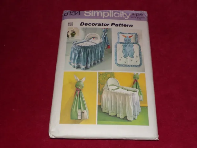 🌸 1973 Simplicity #6134 /#9751 - Cute Bassinet Skirt-Diaper Stacker Pattern  Ff