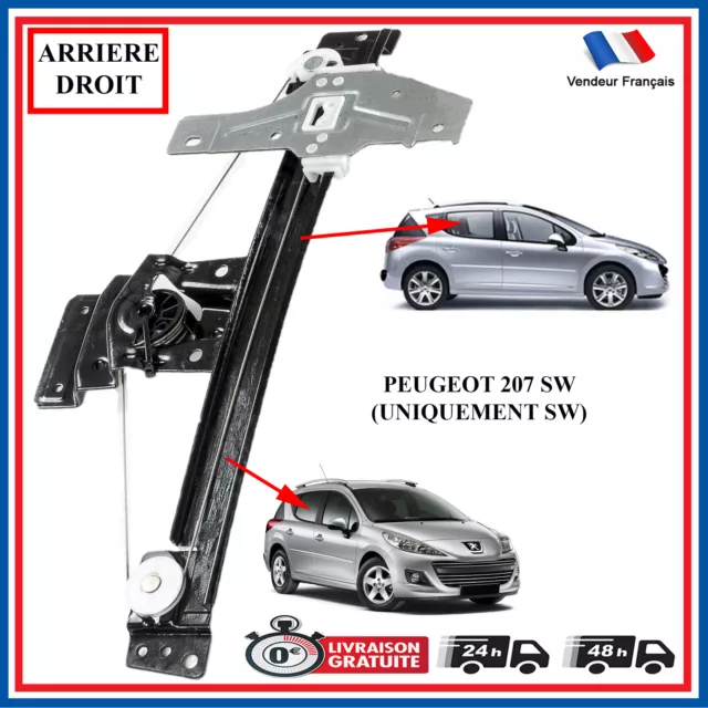 Mecanisme Leve Vitre Arriere Droit Compatible Peugeot 207 SW 9224G5 9224C9